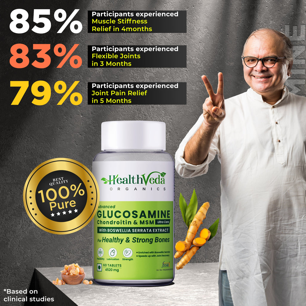 Health Veda Organics Plant Based Glucosamine Chondroitin & MSM Tablets - Distacart