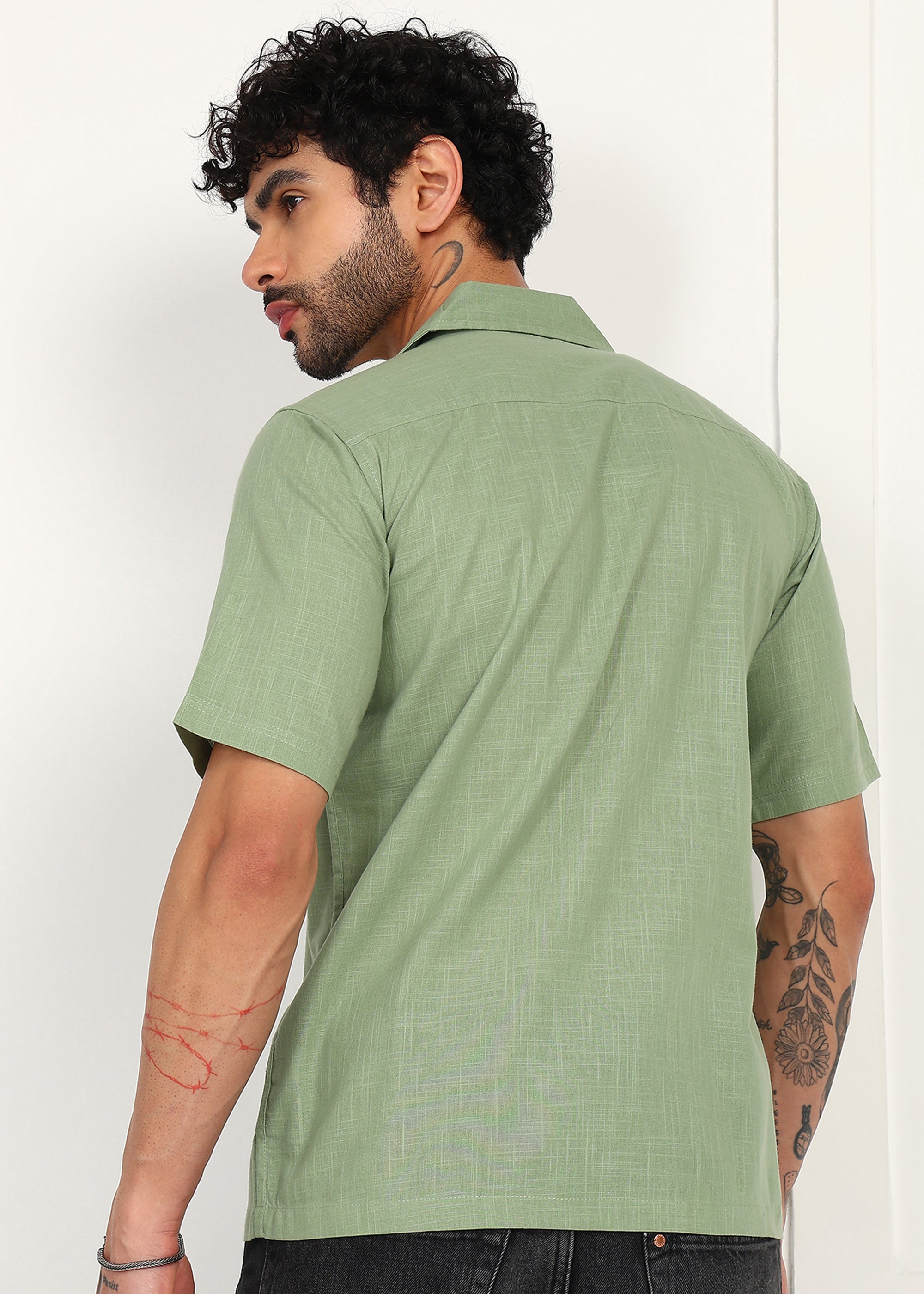 Fabmade Sage Breeze Linen Shirt