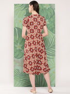 InWeave Women's Maroon Square Dress - Distacart