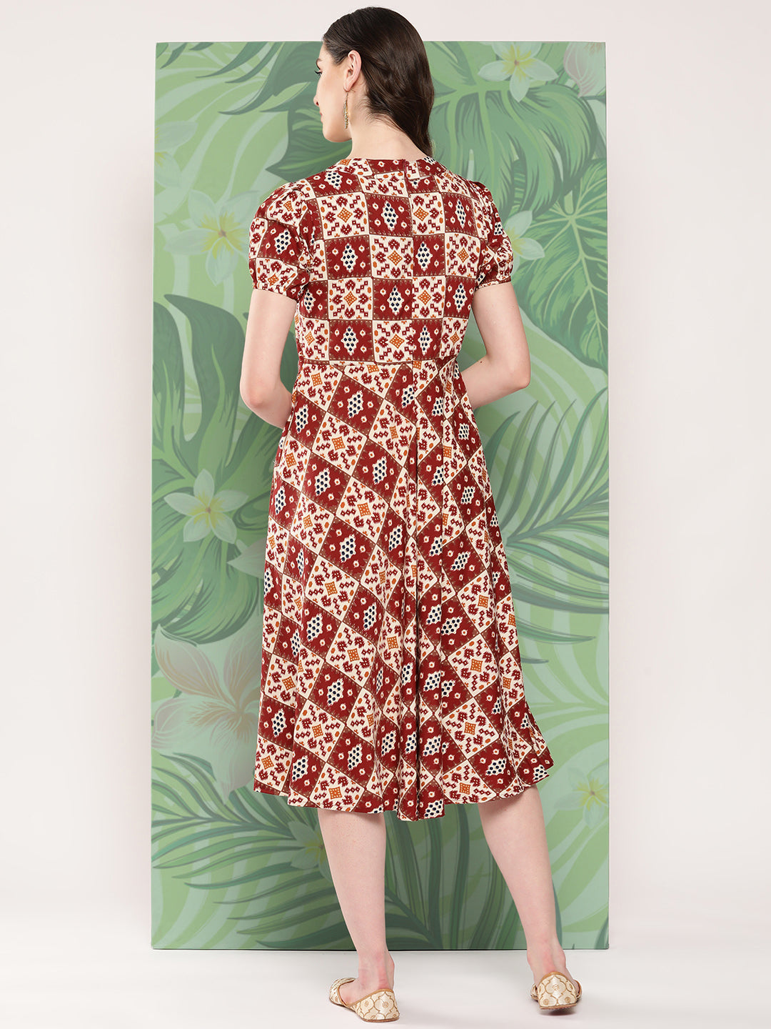 InWeave Women's Maroon Square Dress - Distacart