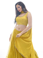 Myra Mustard Art Silk Designer Lehenga