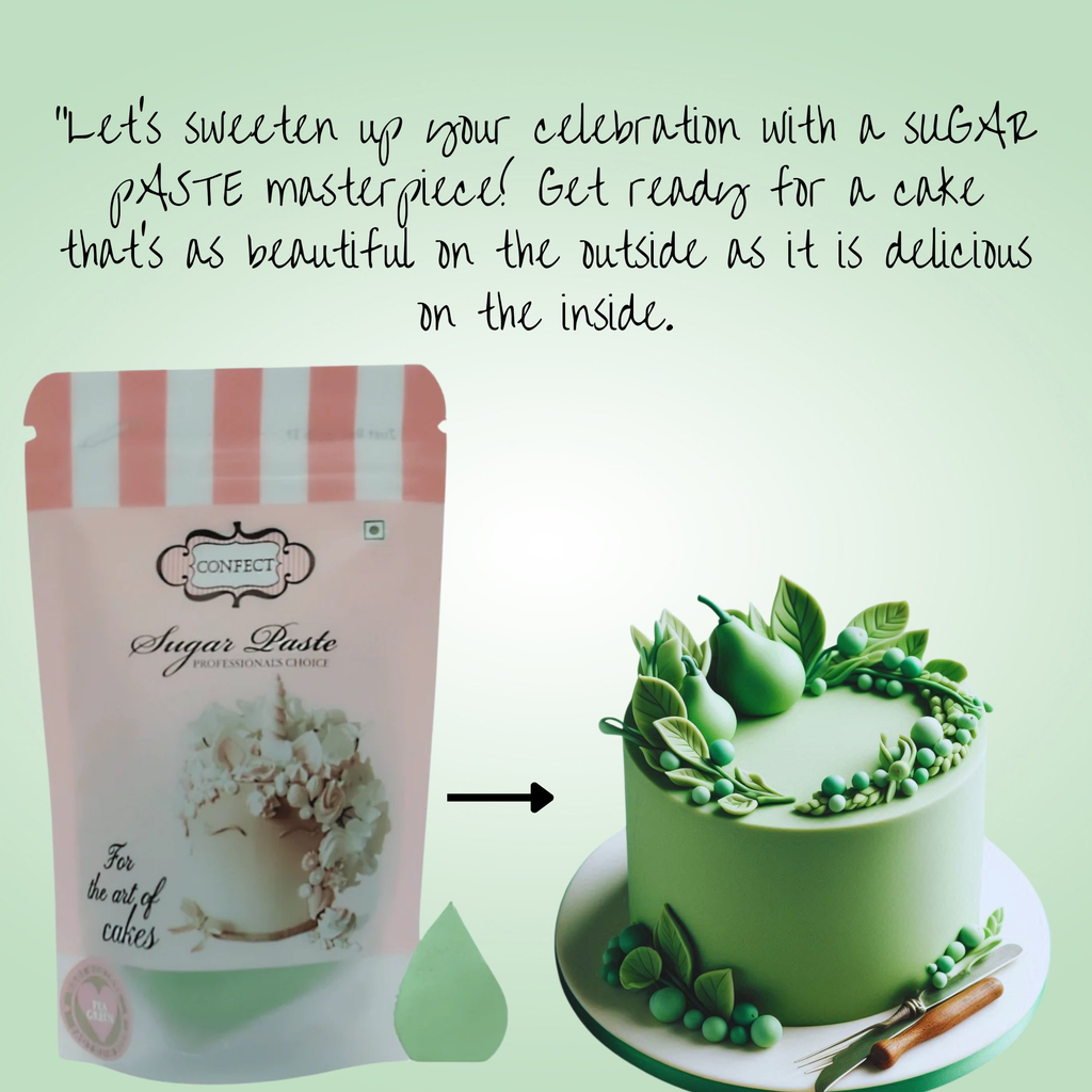 confect pea green sugarpaste br b 250 gms b