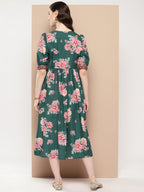 Ahalyaa Women Floral Printed Empire Ethnic Dress