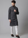 Even Apparels Black Pure Cotton Kurta With Band Collar - Distacart