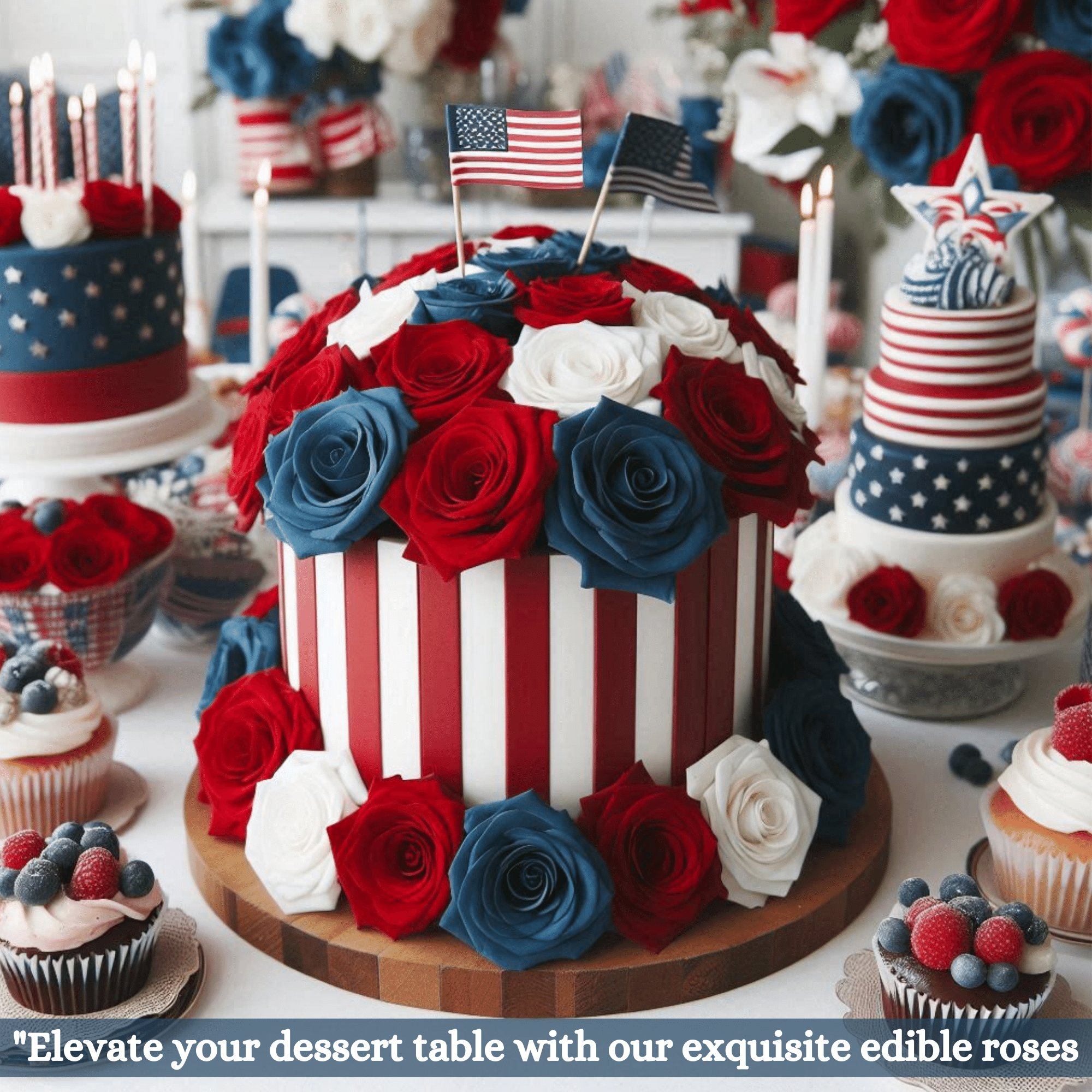 confect edible sugar roses cake toppers for cupcakes doughnut cake decorations pack of 12 j4 roses 02