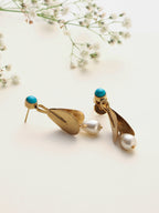 trueBrowns Brass Pearl Drop Earrings - Distacart