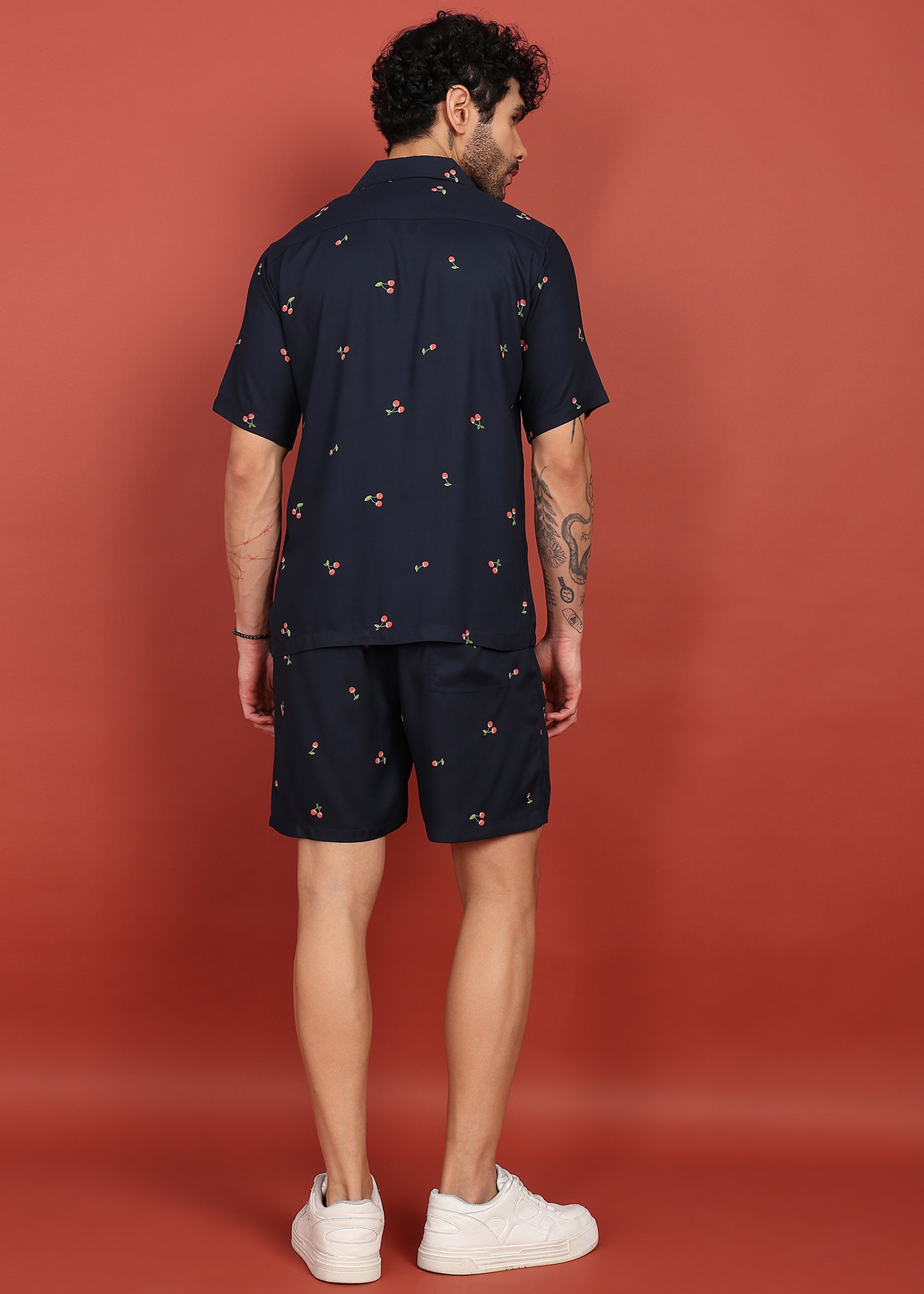 Fabmade Midnight Cherry Printed Co-Ord Set