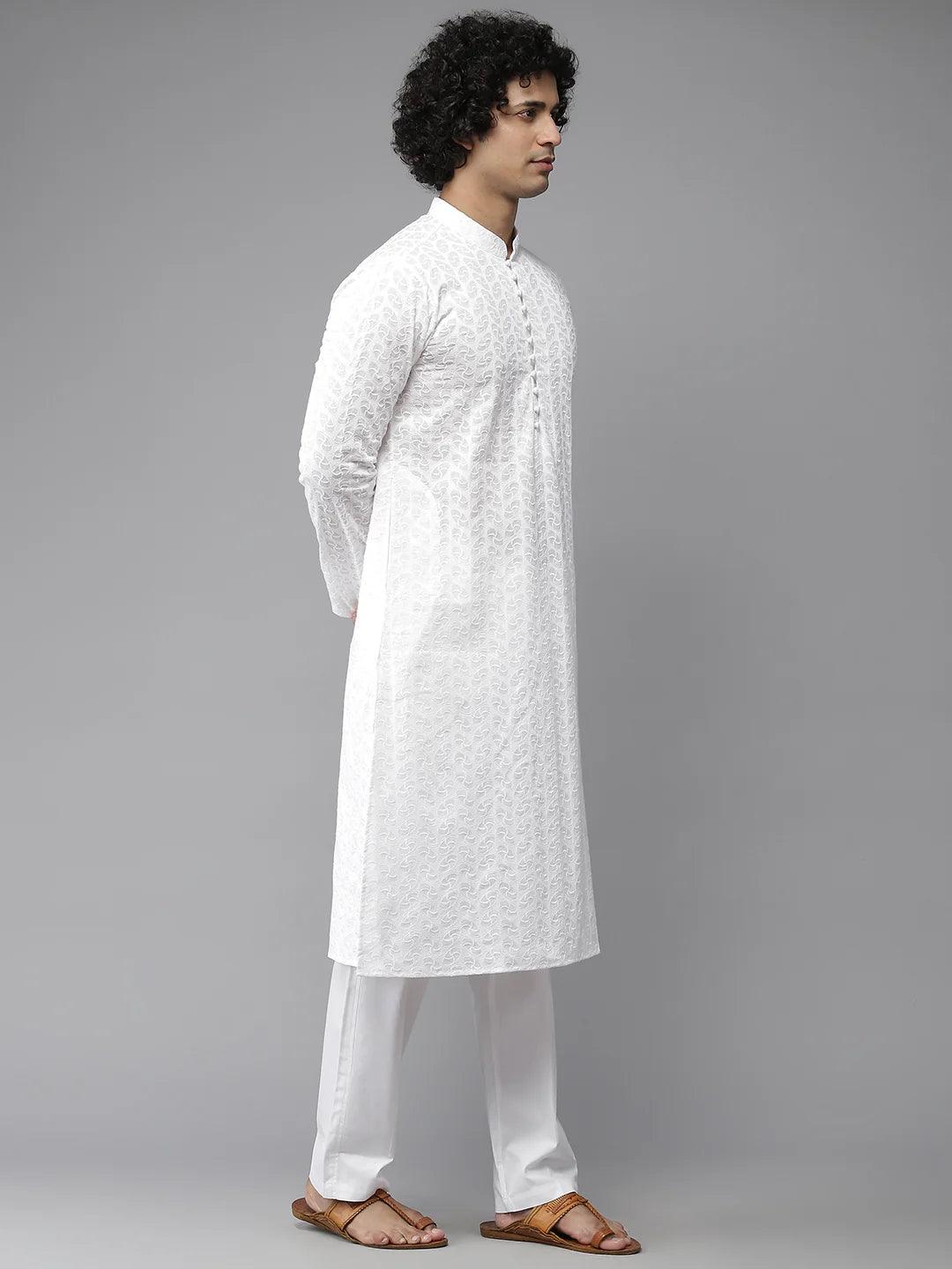 Fabmade Elegant Chikankari Embroidered Straight Kurta