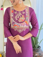The52 Women's Viscose Chanderi Fabric Straight Kurta, Pant and Dupatta Set - Distacart