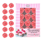 confect sugar roses topper sugar roses for cake decorations edible salmon pink roses pack of 12
