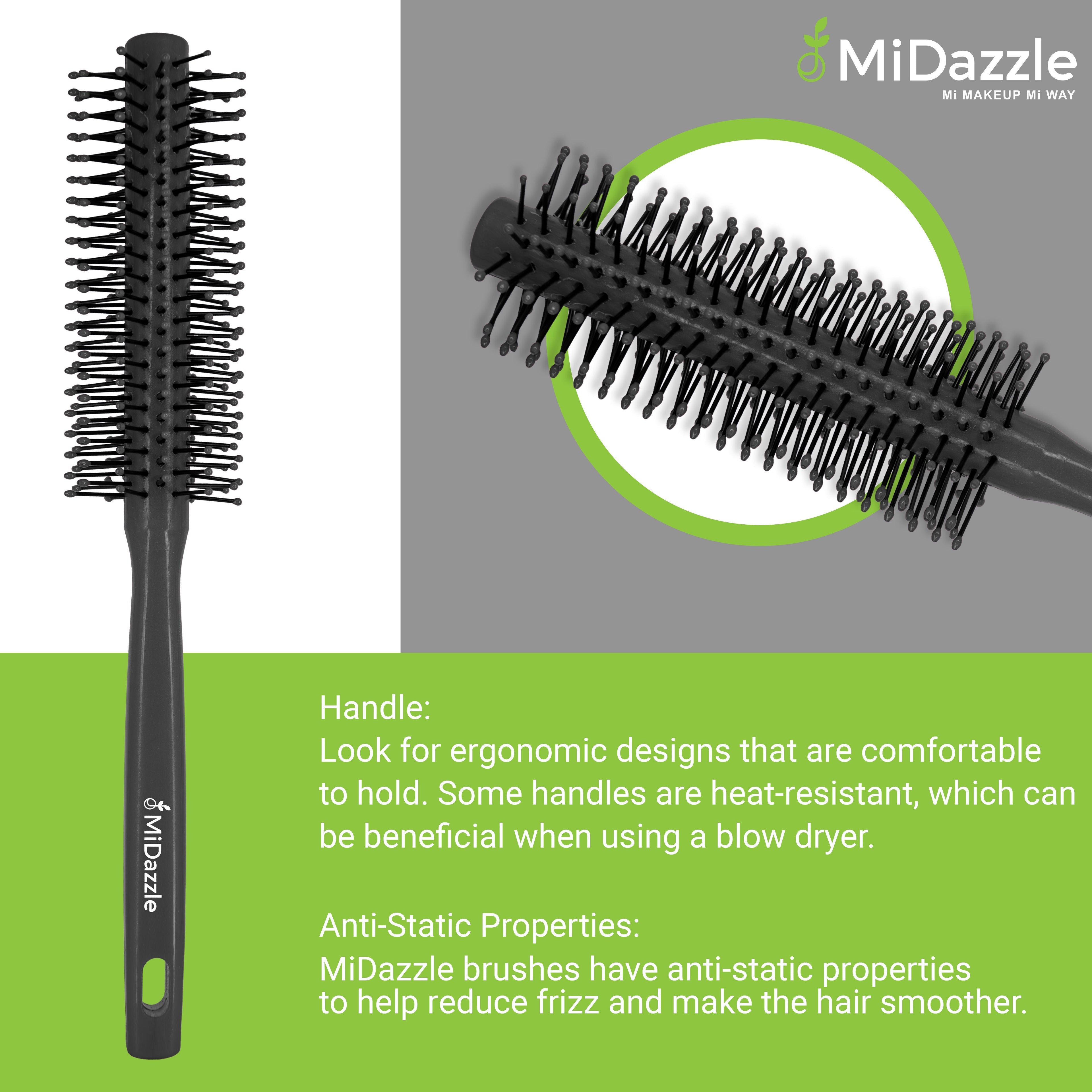 MiDazzle Hair Brush (Grey) MIHB0034 - Distacart