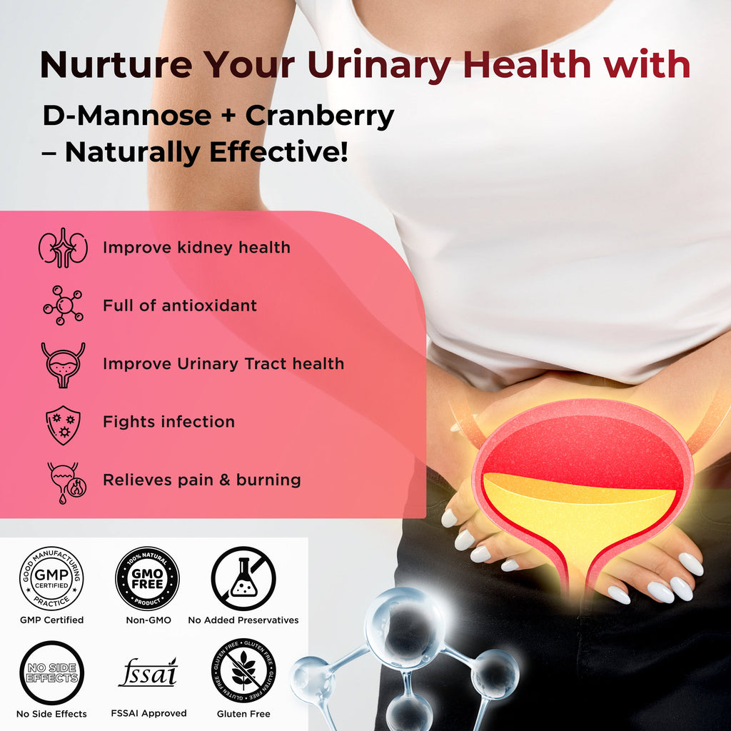 Health Veda Organics D-Mannose + Cranberry Extract Tablets - Distacart