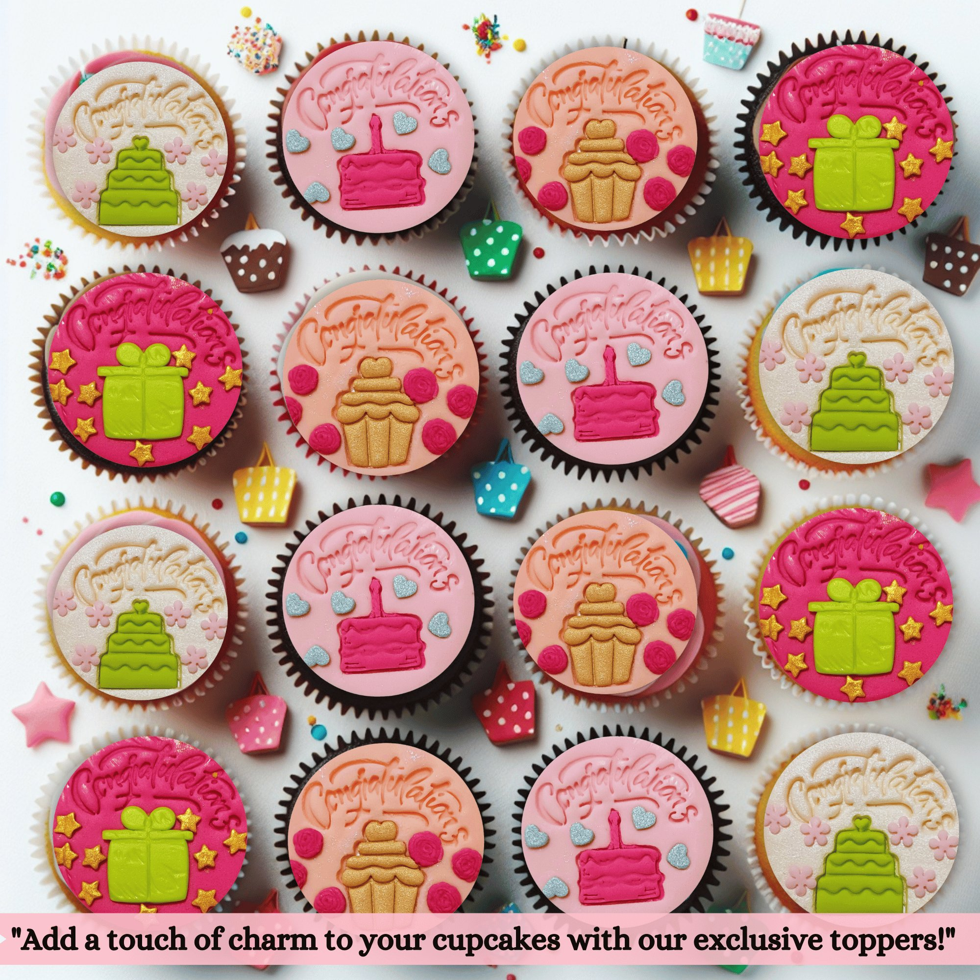 confect celebration toppers for cakes cupcakes celebration toppers for cupcake cake decoration 100gms ct 08