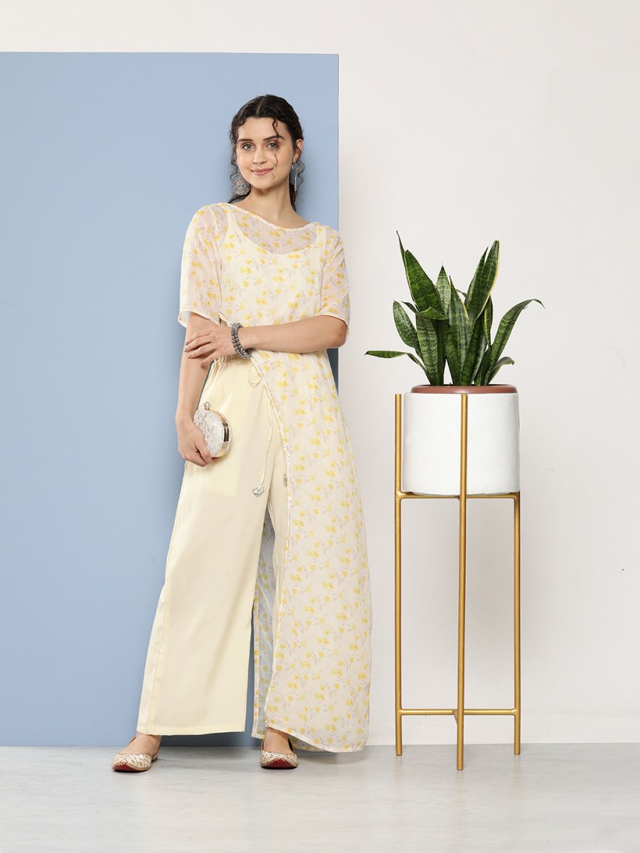 Ahalyaa Printed Waist Tie-Ups Basic Jumpsuit - Distacart