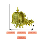 Sowpeace Handmade Dhokra Large Dhokra Craft / Cow Cart Brass Decor tabletop showpiece/figurine made of brass, by artisans, for home decoration and gifting (24cm, large, gold) - Distacart