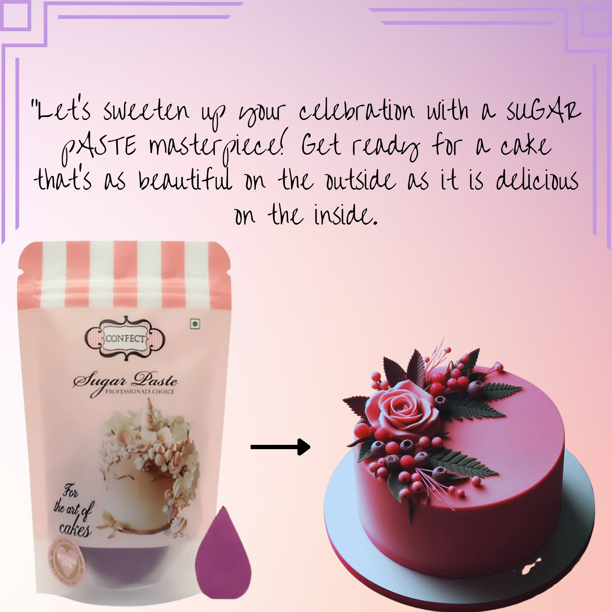 confect fuchsia pink sugarpaste br b 250 gms b