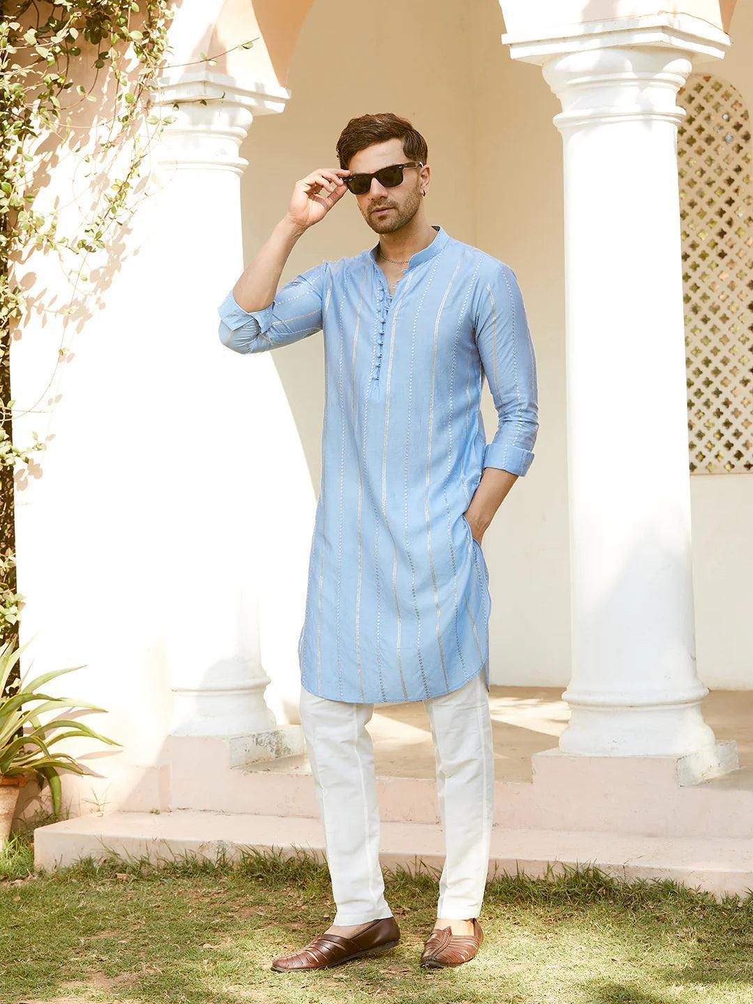 Fabmade Elegance In Every Thread Must Have The Sequins Embroidered Chanderi Silk Kurta