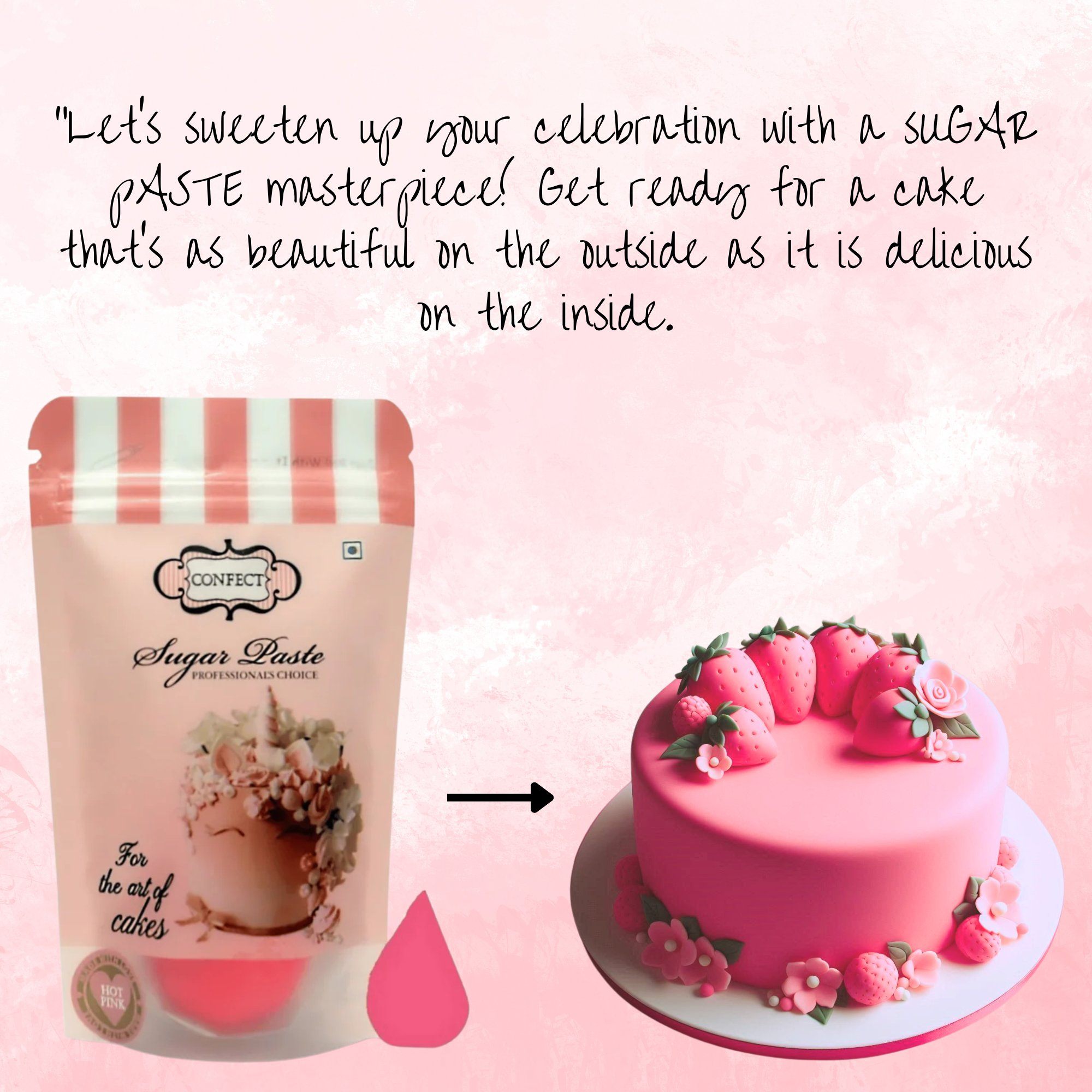 confect hot pink sugarpaste br b 250 gms b