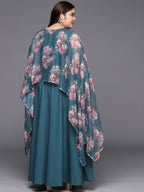 Ahalyaa Plus Size Boat Neck Maxi Ethnic Dress - Distacart