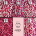 confect pink mini roses lips i silver hearts vermicelli and white pearls sprinkles for baking cake decorative mix pack of 5