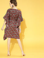 InWeave Women's Maroon Floral Jaal Print Kaftan Dress - Distacart