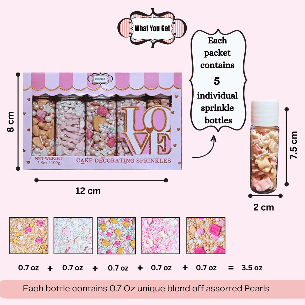 confect girls baby shower sprinkles edible sprinkles mix heart teddy baby feed bottle baby feet sprinkles pack of 5 baby shower 18