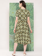 InWeave Women's Dark Green Square Dress - Distacart