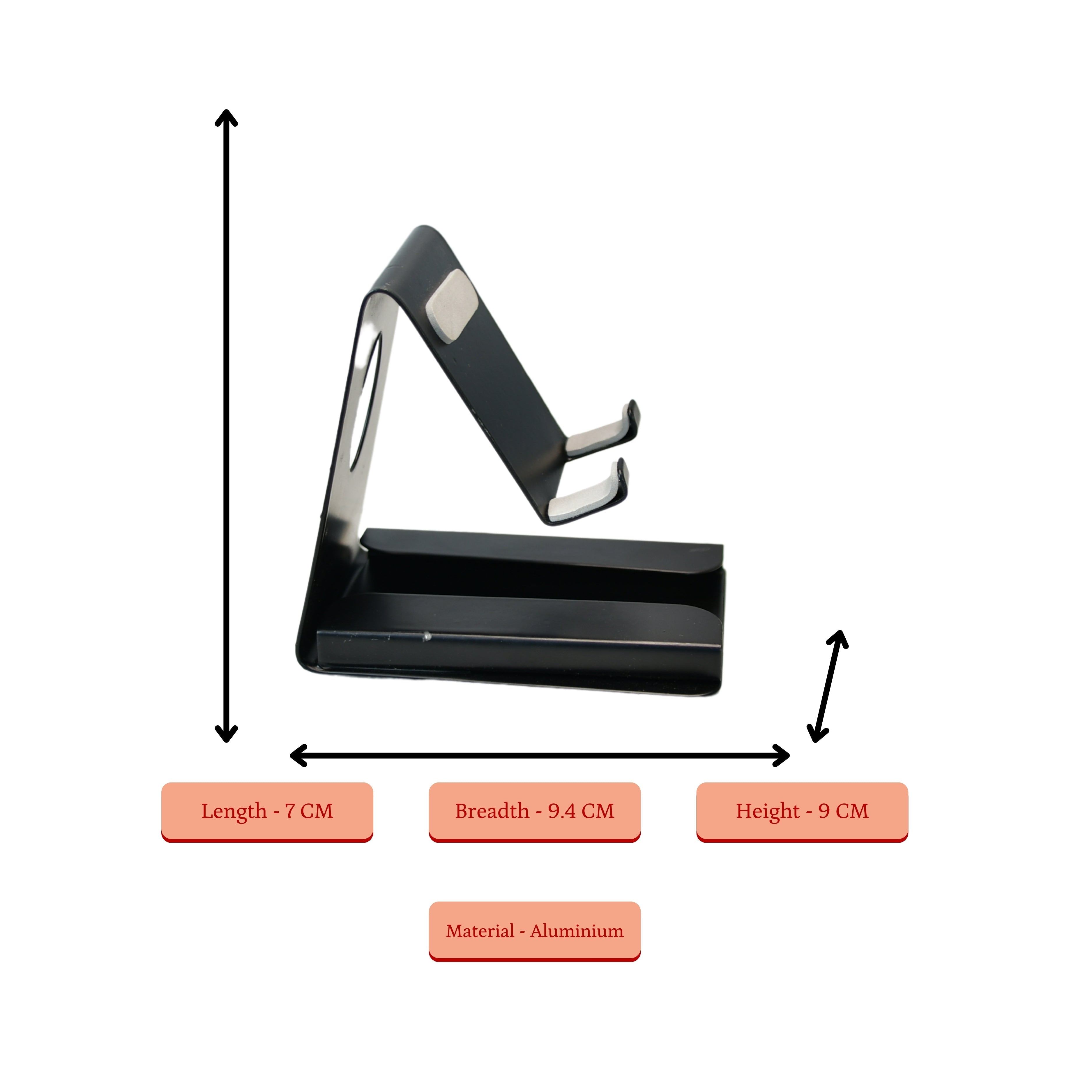 Sowpeace / White Padded Metal Phone Stand with Card Holder - Distacart