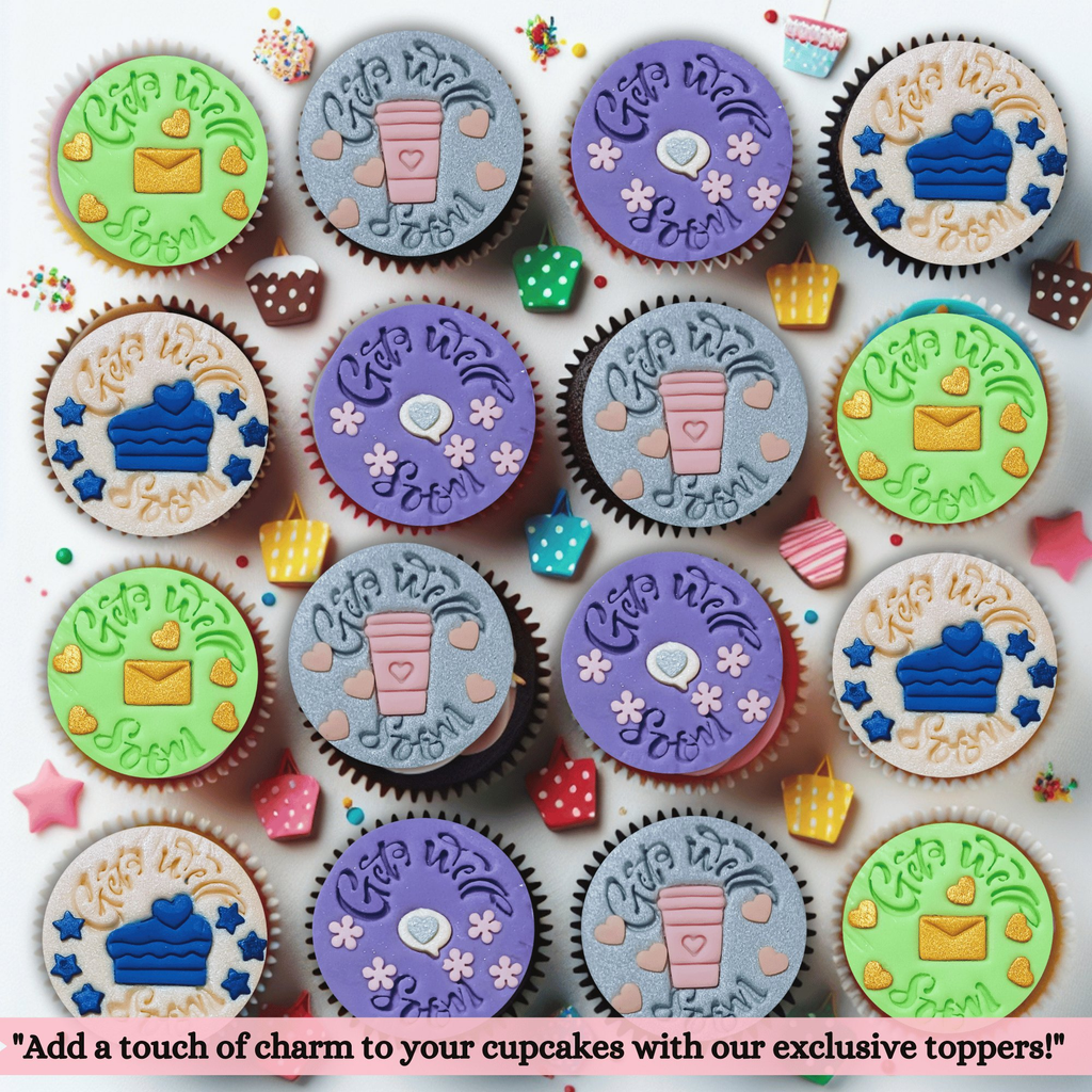 confect get well soon toppers for cakes cupcakes cake decorations supplies 100 gms ct 07