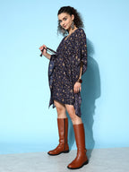 InWeave Women's Navy Jaal Print Kaftan Dress - Distacart