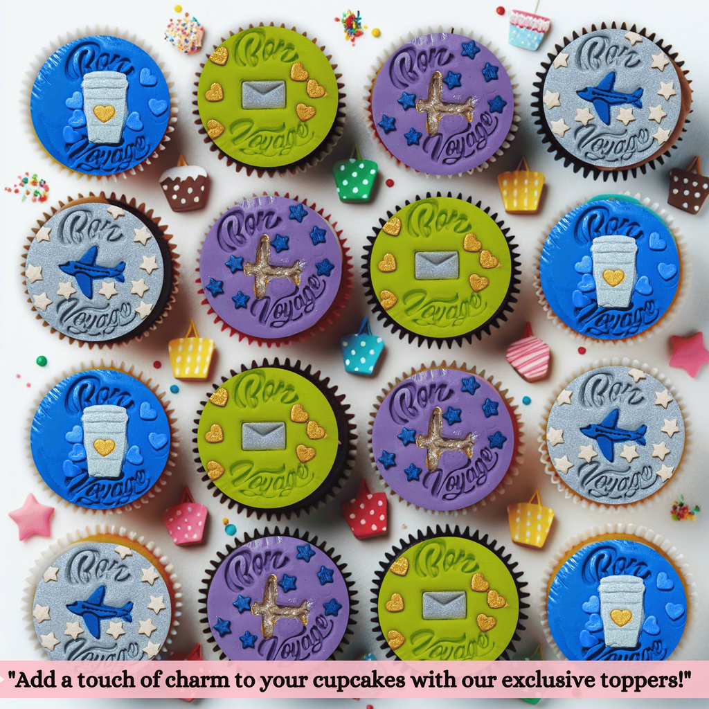 confect bon voyage toppers edible cupcake topper cake decorations supplies 100gms ct 11