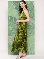 InWeave Women's Green Tie And Die Dress - Distacart