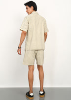 Fabmade Ivory Stripe Ease Co-Ord Set