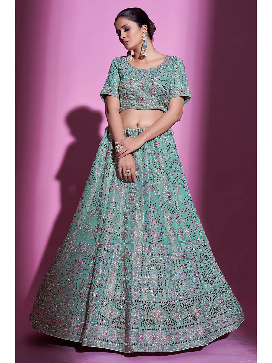 Myra Blue Gota Silk Embroidered Designer Lehenga Choli