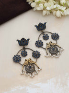 trueBrowns Silver Tone Chandbali Earrings - Distacart