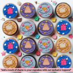 confect happy anniversary toppers for cakes cupcakes cake decorations supplies 100gms ct 12