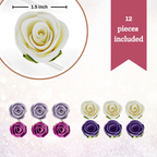 confect sugar roses topper sugar roses for cake decorations cupcakes doughnut edible toppers ombre 6 pack of 12