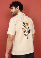 Fabmade Ivory Bloom Back-Print Shirt