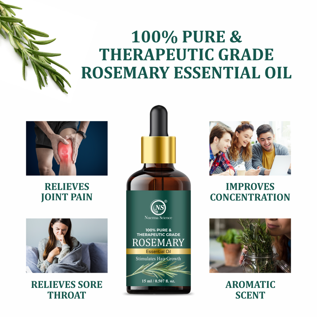 Nuerma Science Rosemary Essential Oil | For Natural Skin Glow & Hair Growth