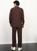 Fabmade Cocoa Drift Linen Kurta Set