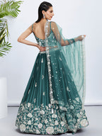 House of Panchhi Pink Pure Georgette Position Printing With Siroski Stone Work Lehenga Choli & Dupatta