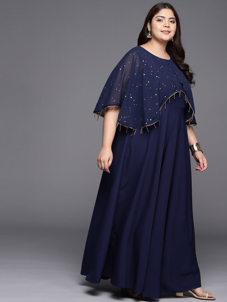 Ahalyaa Plus Size Round neck Maxi Ethnic Dress - Distacart