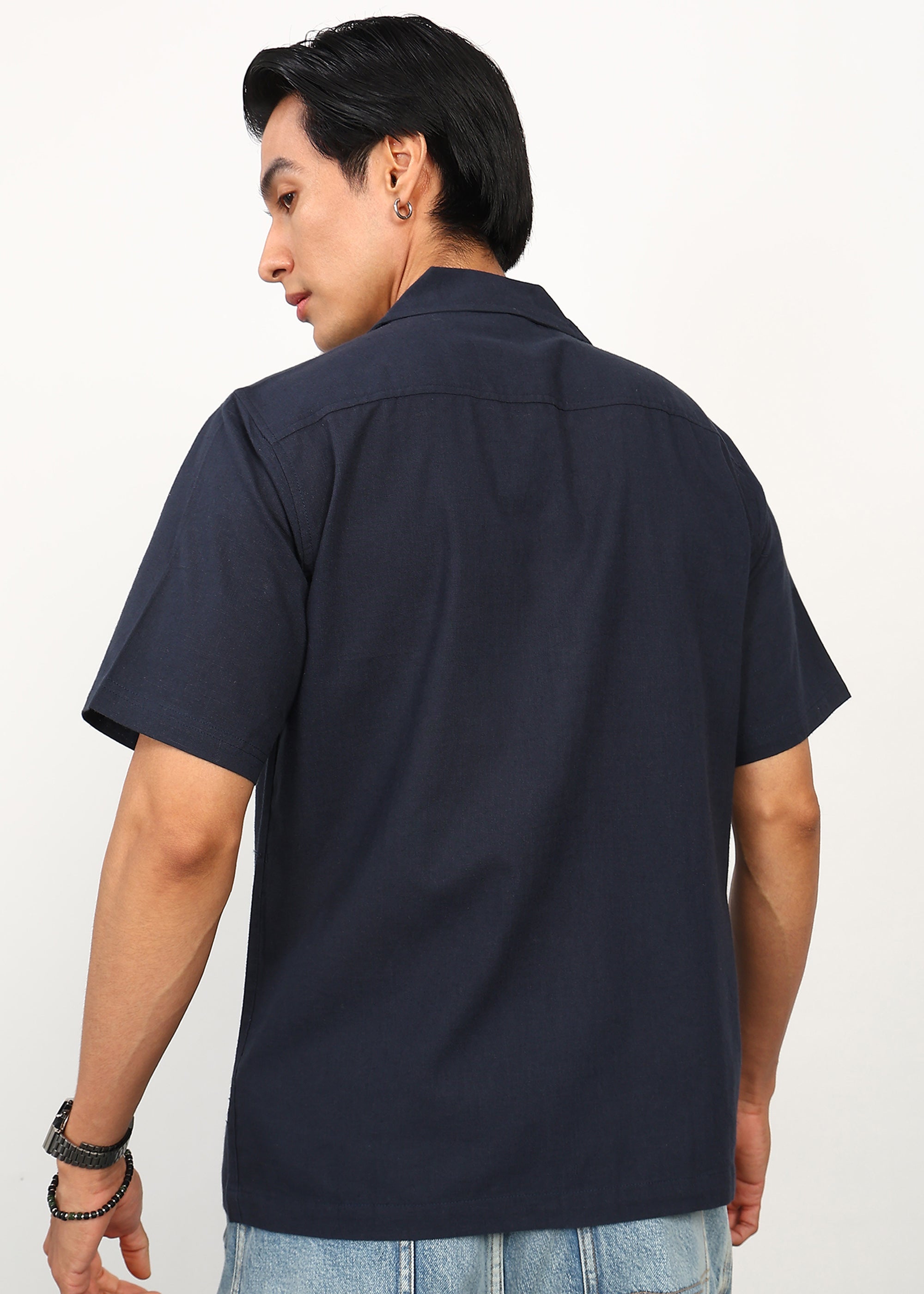 Fabmade Midnight Bloom Linen Shirt