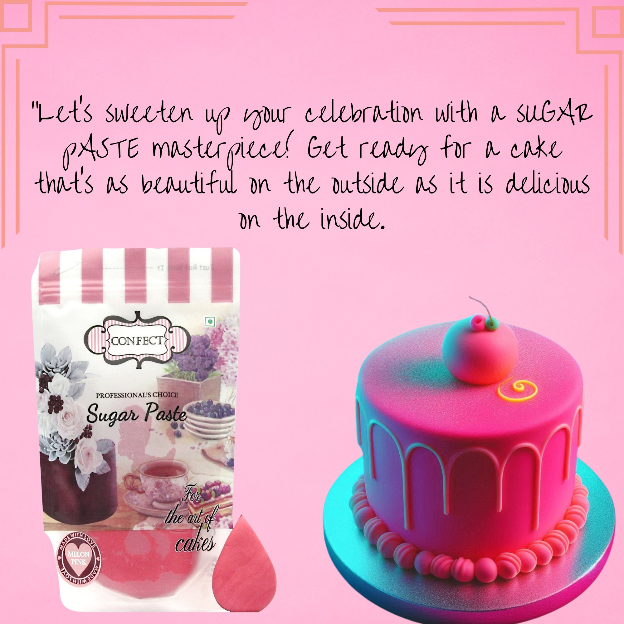 neon pink fondant edible sugarpaste 1kg