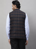 Even Apparels Men's Black Nehru Jacket With Welt Pockets