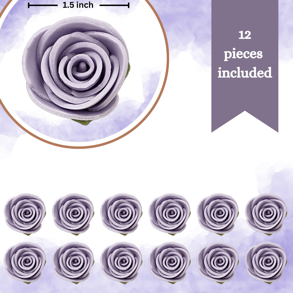 sugar roses for cake cupcake decoration lavender 120 gms