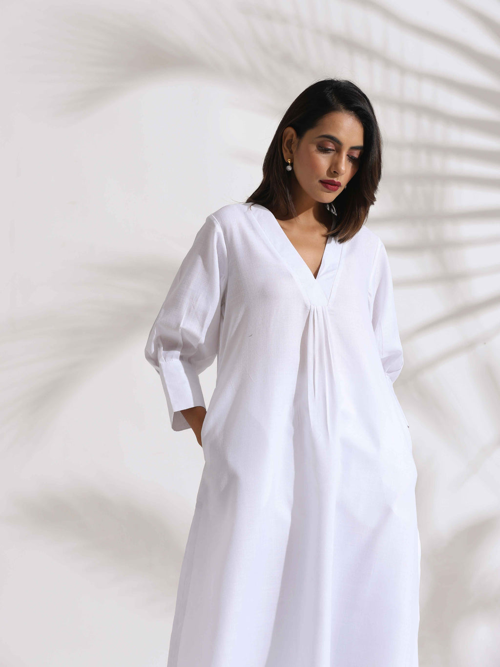 trueBrowns White Slub Kurta Set - Distacart