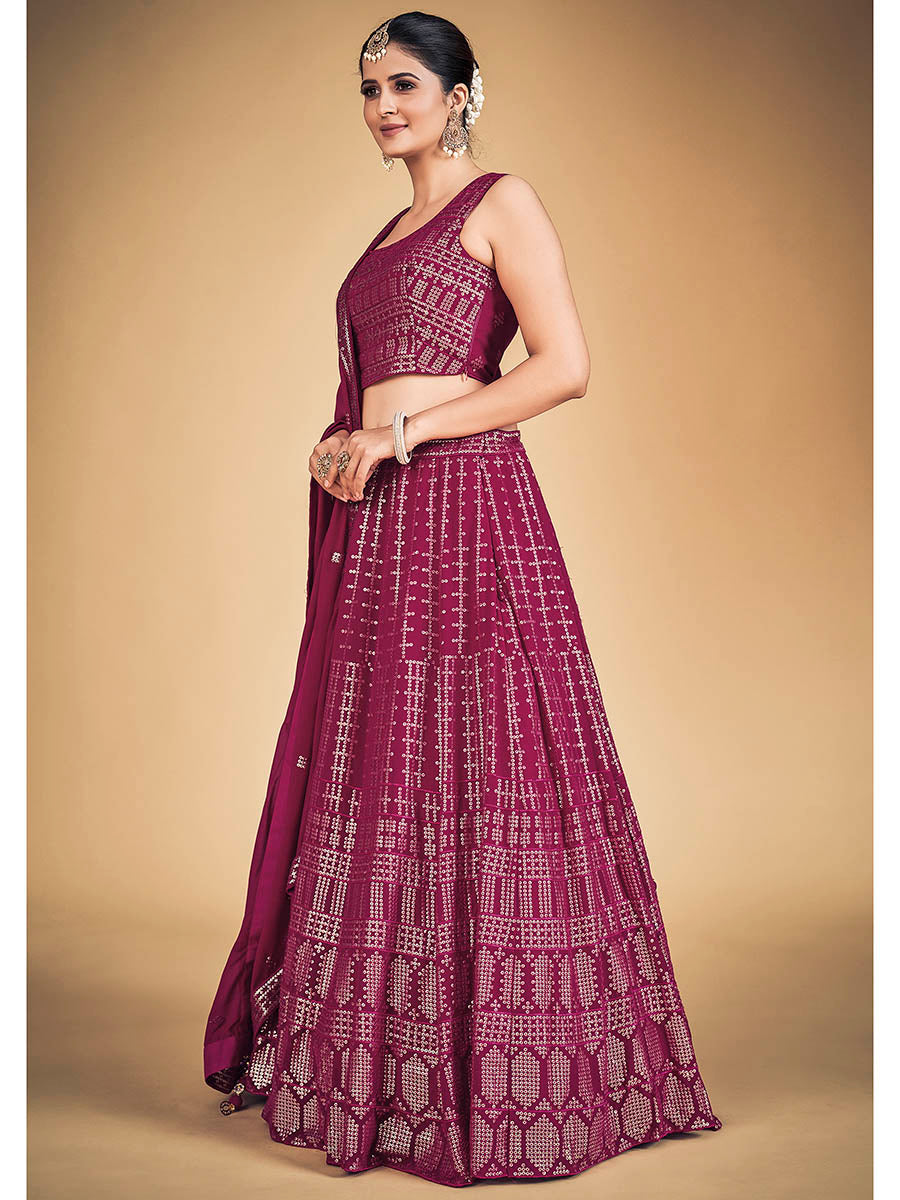 Myra Pink Georgette Real Georgette Lehenga Choli