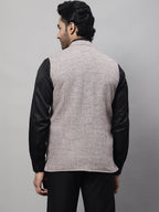 Even Apparels Men's Cream Pure Wool Nehru Jacket