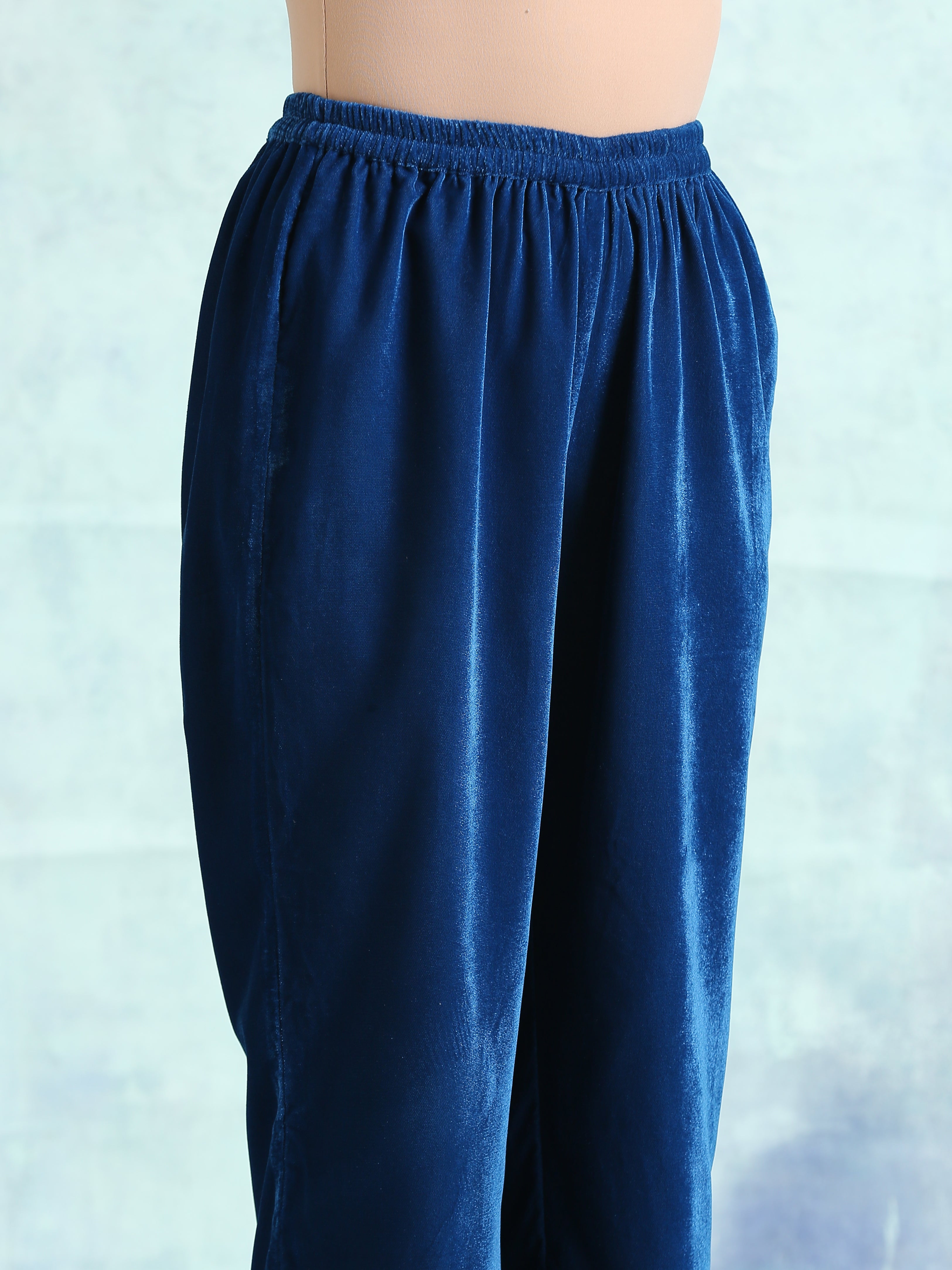 trueBrowns Blue Velvet Pant